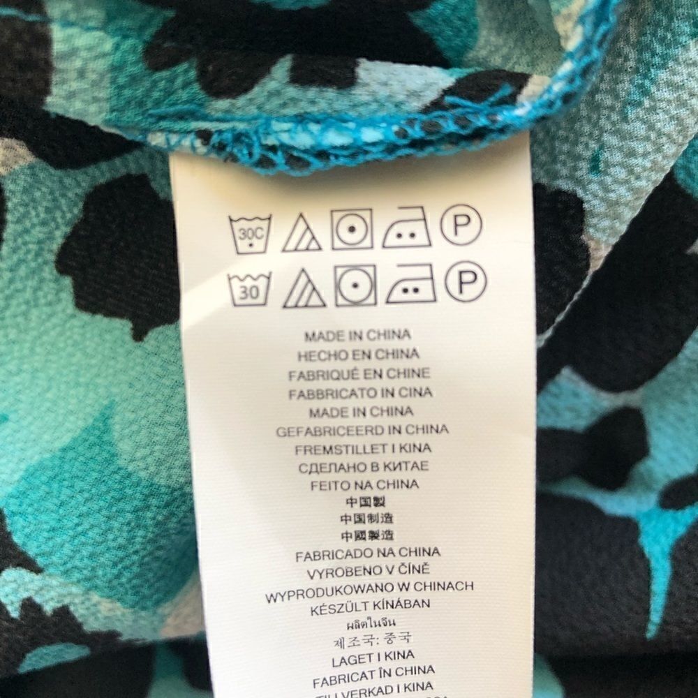 Michael Kors Sz S Turquoise Springtime Floral Relaxed Side Tie Kimono Top - Picture 8 of 8